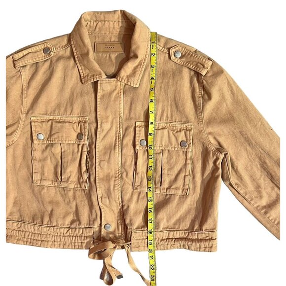 Blank NYC Women Jacket Medium Size Buff Twill Utility Beige Cotton Pockets - Picture 13 of 13